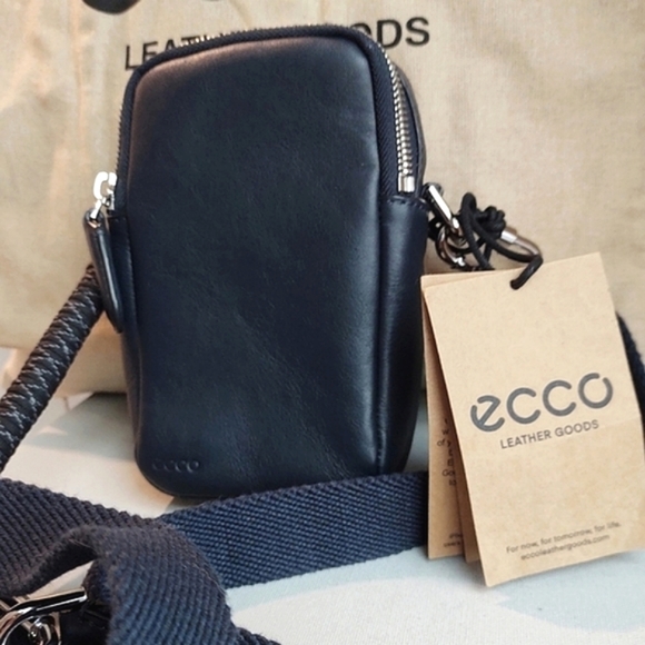 ECCO Leather Crossbody Dark Navy Blue | Night Ocean  NWT UNISEX Design - Picture 2 of 16